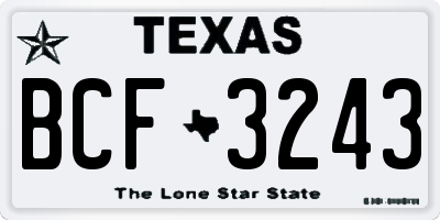 TX license plate BCF3243
