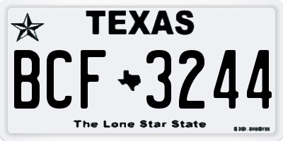 TX license plate BCF3244