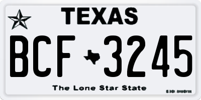 TX license plate BCF3245