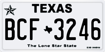 TX license plate BCF3246