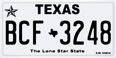 TX license plate BCF3248
