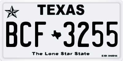 TX license plate BCF3255
