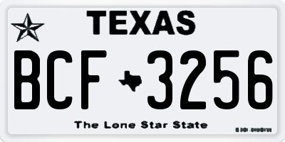 TX license plate BCF3256