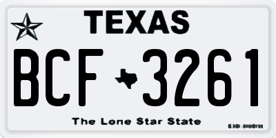 TX license plate BCF3261