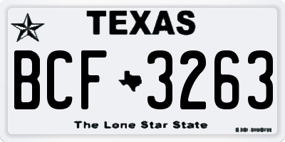 TX license plate BCF3263