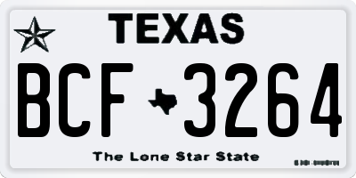 TX license plate BCF3264
