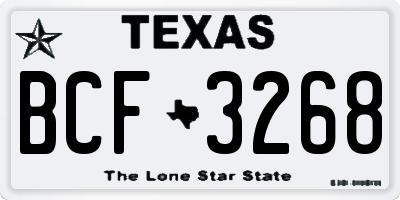 TX license plate BCF3268