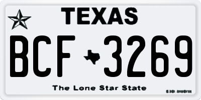 TX license plate BCF3269