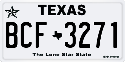 TX license plate BCF3271