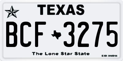 TX license plate BCF3275