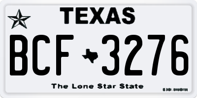TX license plate BCF3276