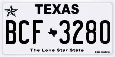 TX license plate BCF3280