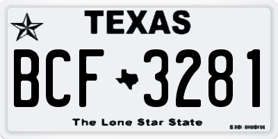 TX license plate BCF3281