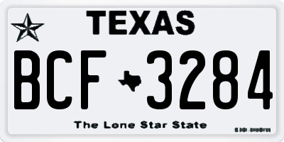 TX license plate BCF3284