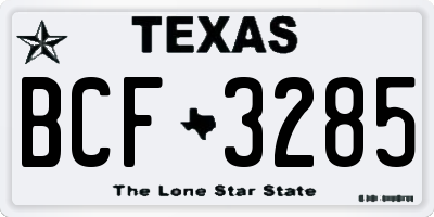 TX license plate BCF3285