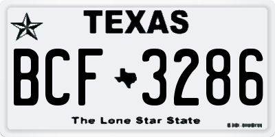 TX license plate BCF3286