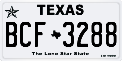 TX license plate BCF3288