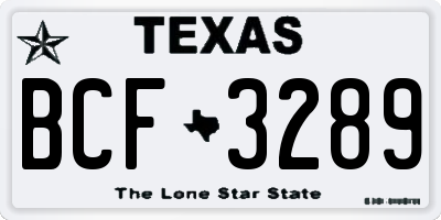 TX license plate BCF3289