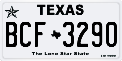 TX license plate BCF3290