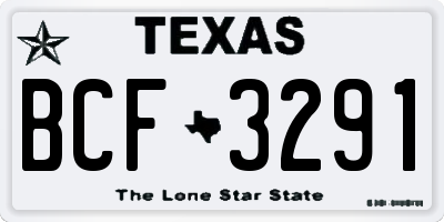 TX license plate BCF3291