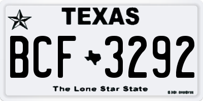 TX license plate BCF3292