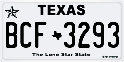 TX license plate BCF3293