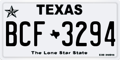 TX license plate BCF3294