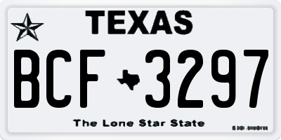 TX license plate BCF3297