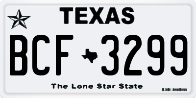 TX license plate BCF3299