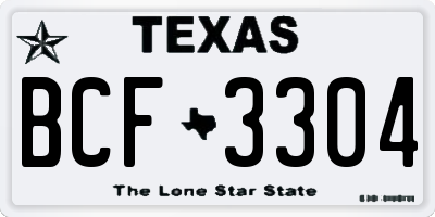 TX license plate BCF3304