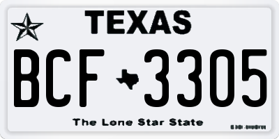 TX license plate BCF3305