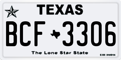 TX license plate BCF3306