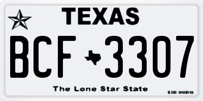 TX license plate BCF3307