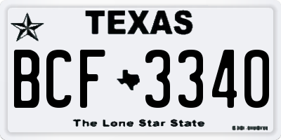 TX license plate BCF3340