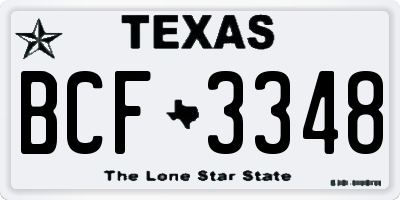 TX license plate BCF3348