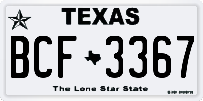 TX license plate BCF3367
