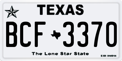 TX license plate BCF3370