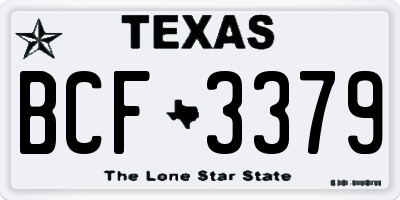 TX license plate BCF3379