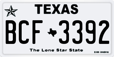 TX license plate BCF3392