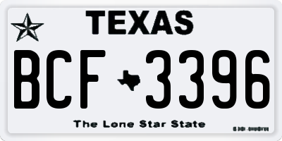 TX license plate BCF3396