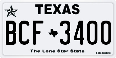 TX license plate BCF3400
