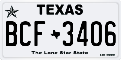 TX license plate BCF3406