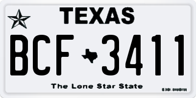 TX license plate BCF3411