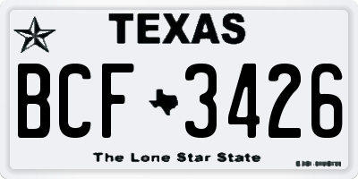 TX license plate BCF3426