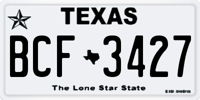 TX license plate BCF3427