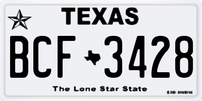 TX license plate BCF3428