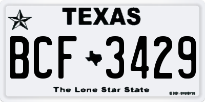 TX license plate BCF3429