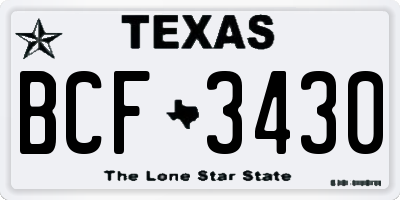 TX license plate BCF3430