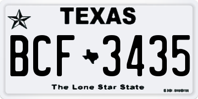 TX license plate BCF3435