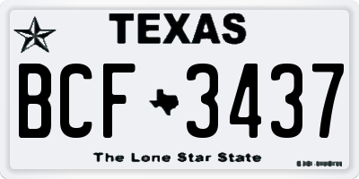 TX license plate BCF3437